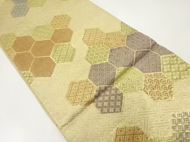 アンティーク　古典柄模様織出し袋帯（材料）